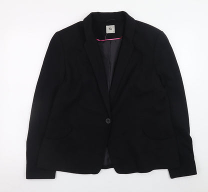 Tu Women Black Blazer Size 18 Classic Single-Breasted Jacket