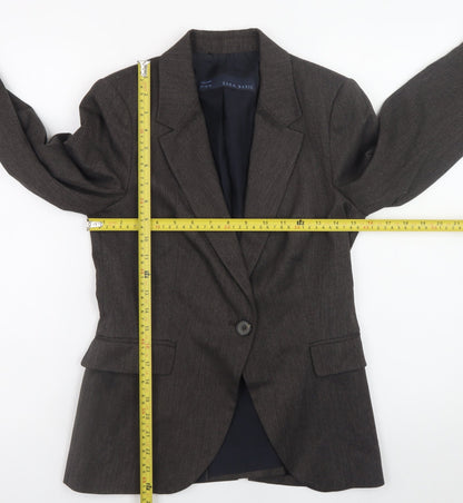 Zara Basic Women’s Brown Blazer Size 8 Single-Breasted Work Jacket