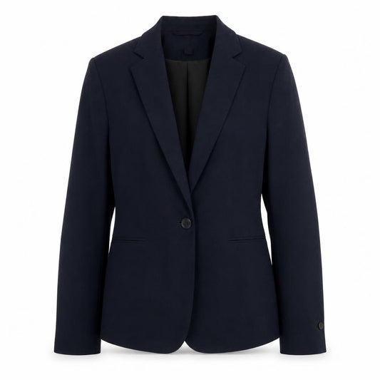 H&M Women Blue Classic Blazer Size 14 Lined Buttoned Jacket