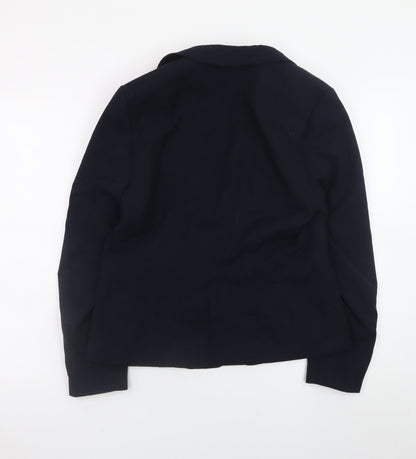 H&M Women Blue Classic Blazer Size 14 Lined Buttoned Jacket