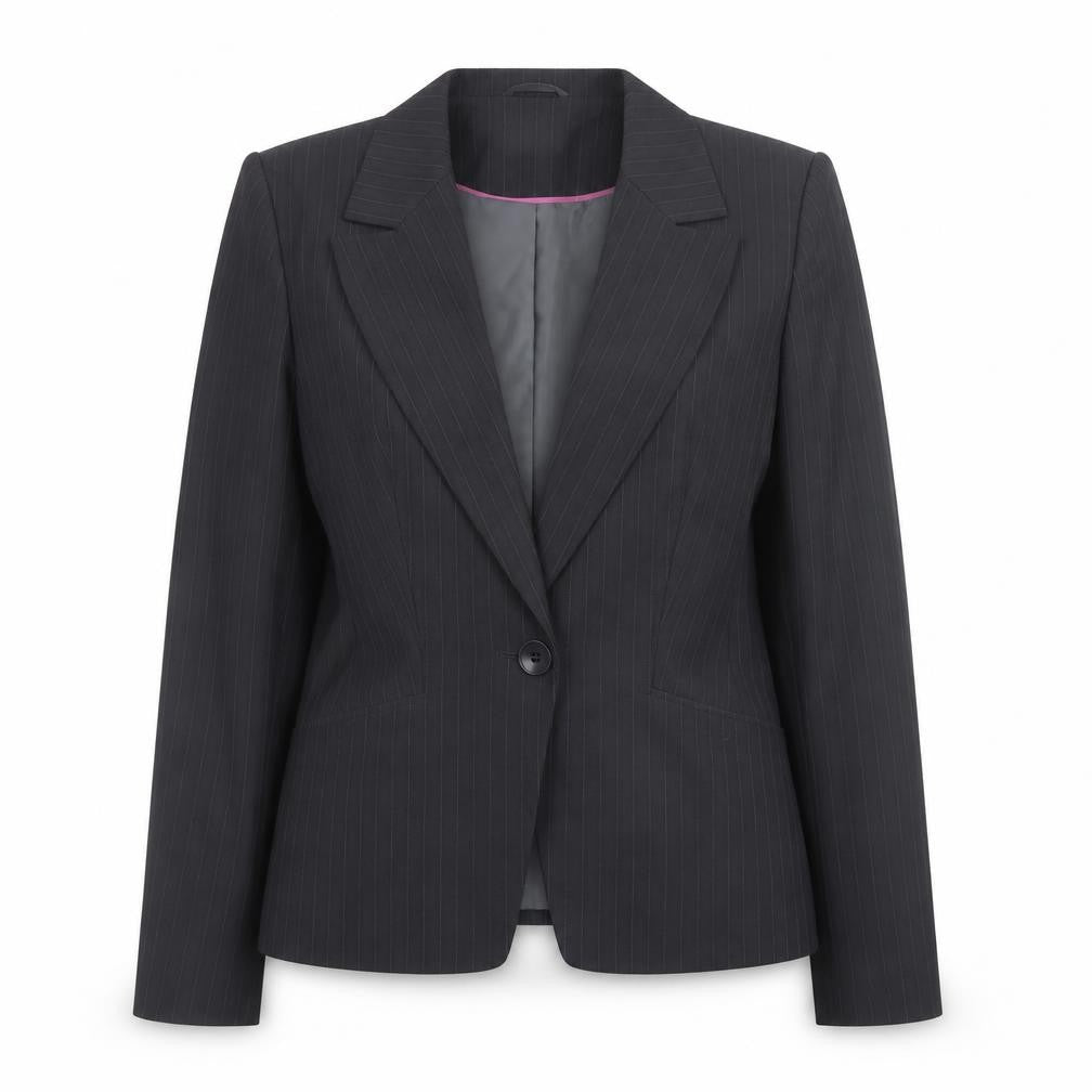 George Women's Black Pinstripe Blazer UK 14 Business Formal Jacket