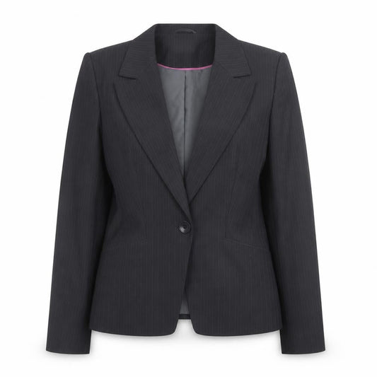 George Women's Black Pinstripe Blazer UK 14 Business Formal Jacket