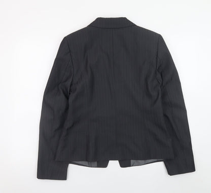 George Women's Black Pinstripe Blazer UK 14 Business Formal Jacket