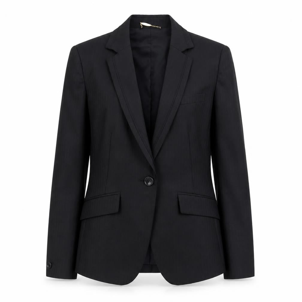 m.f.editorial Womens Black Wool Blend Blazer Jacket M
