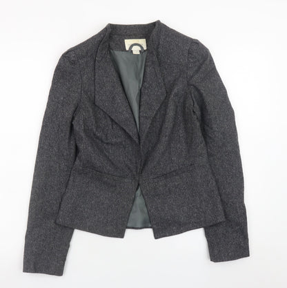 Monsoon Women’s Grey Wool Blend Classic Blazer Size 8
