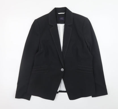 Marks and Spencer Women Grey Blazer UK 14 Classic Lined Work Jacket