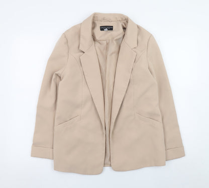 Dorothy Perkins Women Beige Blazer UK 10 Classic Mid-Length Jacket