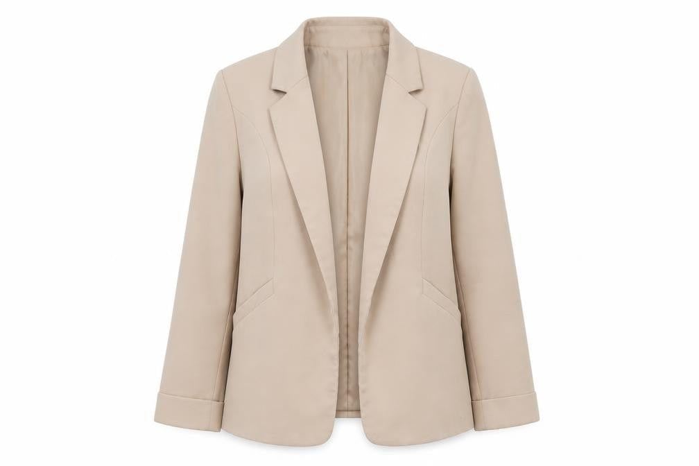 Dorothy Perkins Women Beige Blazer UK 10 Classic Mid-Length Jacket
