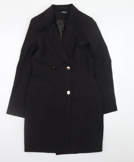 Quiz Women’s Black Size 6 Jacket Dress Long Sleeve Collared