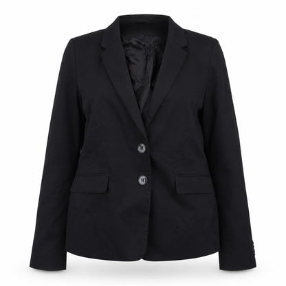 H&M Women’s Black Cotton Blazer Size 14 Classic Lined Jacket