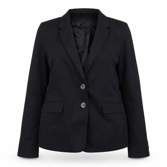 H&M Women’s Black Cotton Blazer Size 14 Classic Lined Jacket