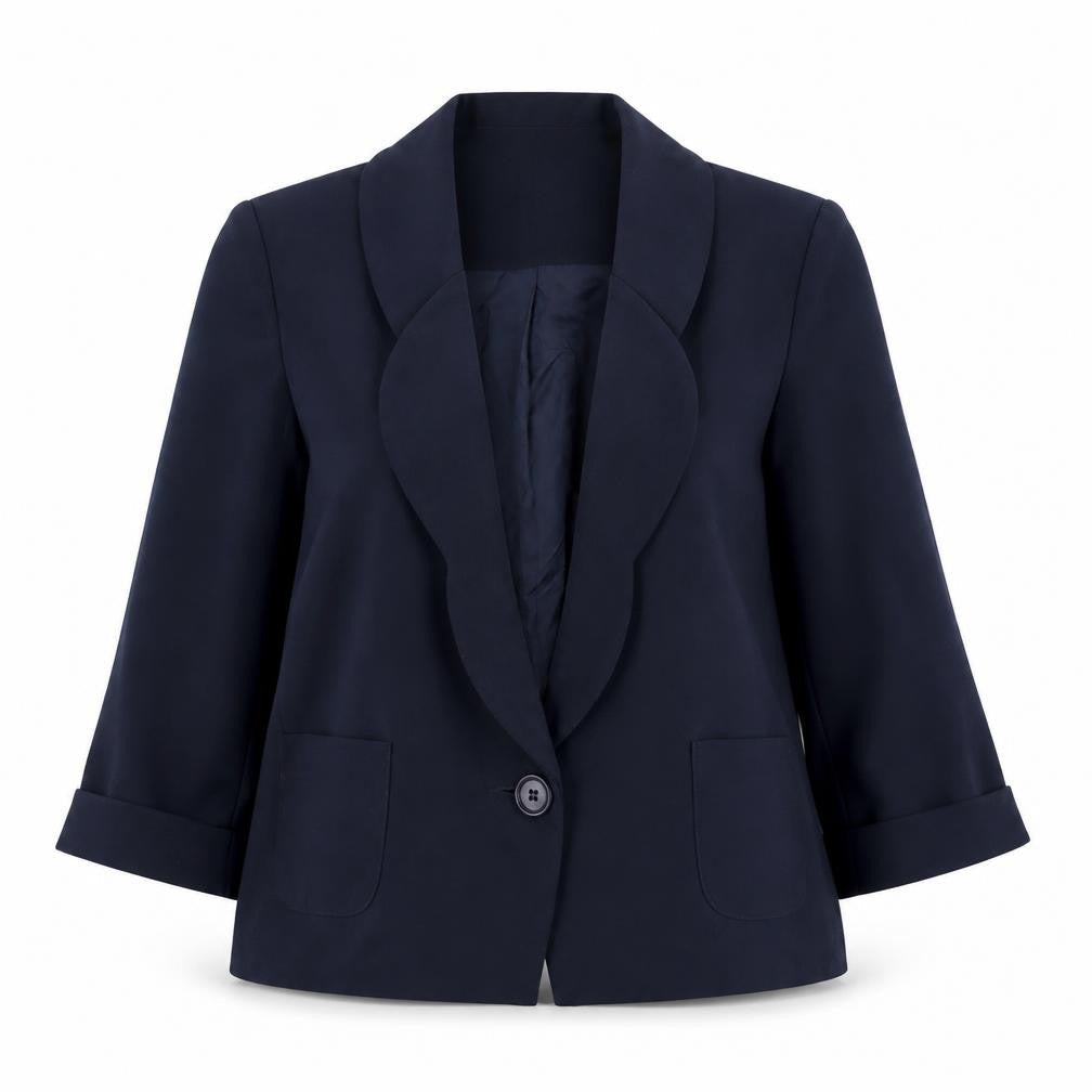 By Henry Holland Womens Navy Blazer Size 10 Polyester Blend