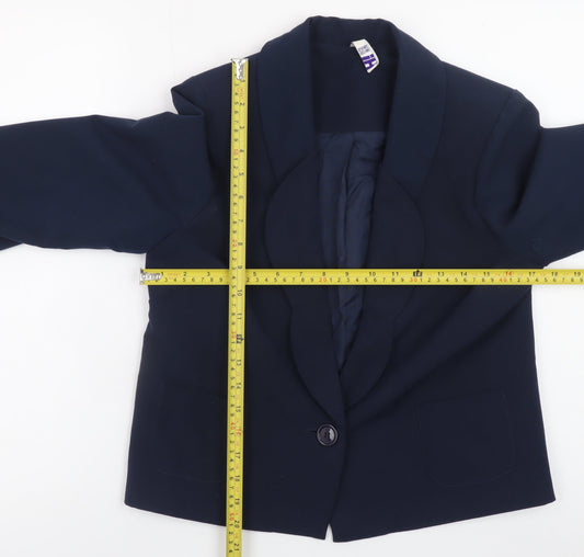 By Henry Holland Womens Navy Blazer Size 10 Polyester Blend