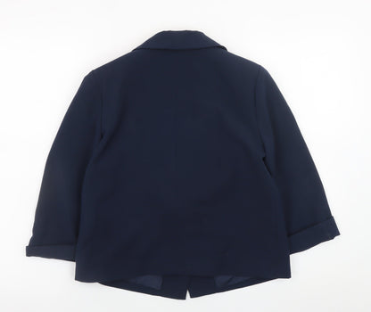 By Henry Holland Womens Navy Blazer Size 10 Polyester Blend