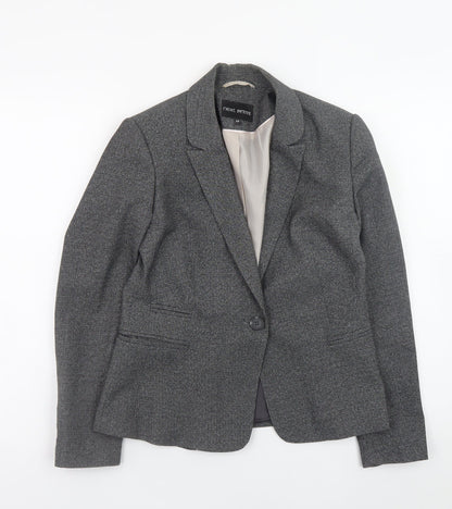 Next Petite Women's Grey Blazer Size 10 Regular Fit Work Jacket