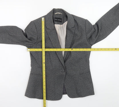 Next Petite Women's Grey Blazer Size 10 Regular Fit Work Jacket