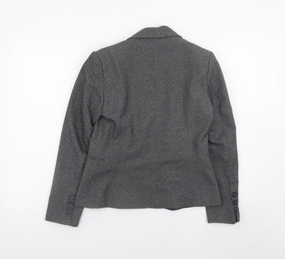 Next Petite Women's Grey Blazer Size 10 Regular Fit Work Jacket