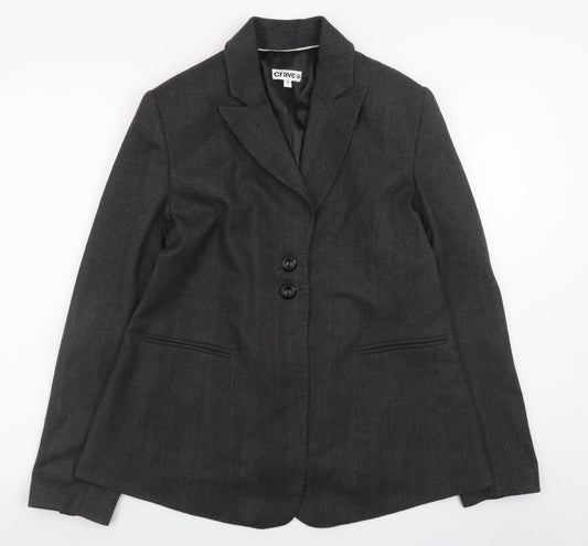 Crave Women's Grey Classic Blazer Size 8 Lined Formal Jacket