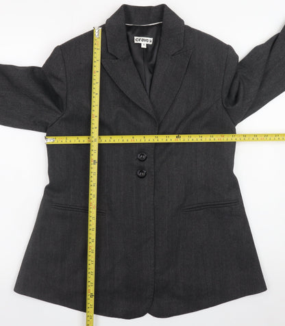 Crave Women's Grey Classic Blazer Size 8 Lined Formal Jacket