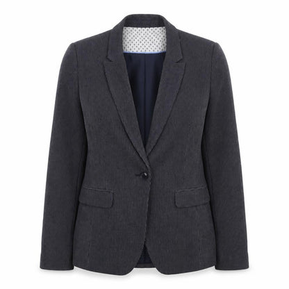 Next Womens Grey Corduroy Blazer Size 16 Classic Lined Jacket