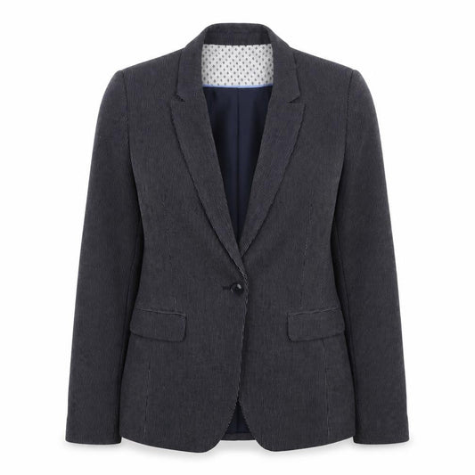 Next Womens Grey Corduroy Blazer Size 16 Classic Lined Jacket