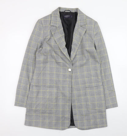 Marks and Spencer Women’s Grey Check Blazer Jacket Size 8 Regular