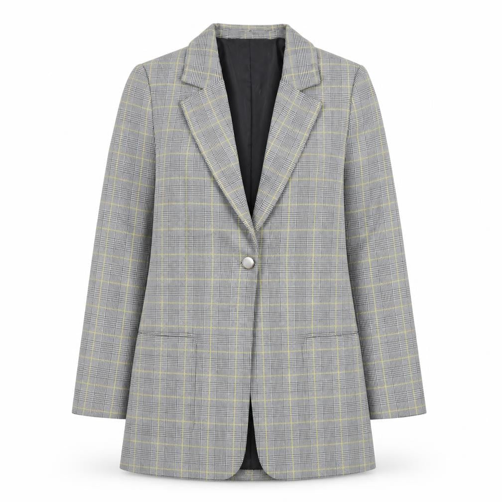 Marks and Spencer Women’s Grey Check Blazer Jacket Size 8 Regular