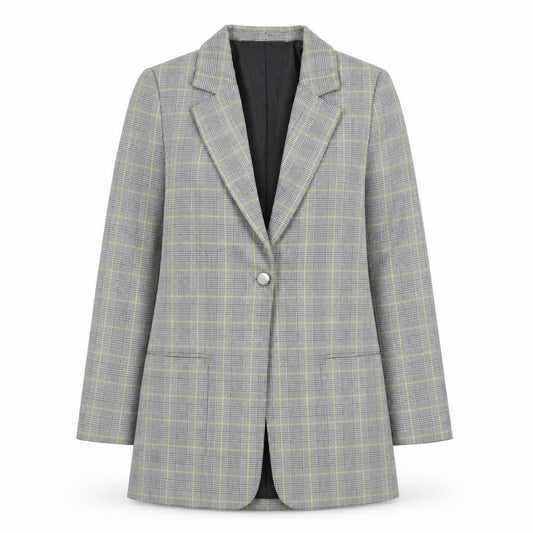 Marks and Spencer Women’s Grey Check Blazer Jacket Size 8 Regular