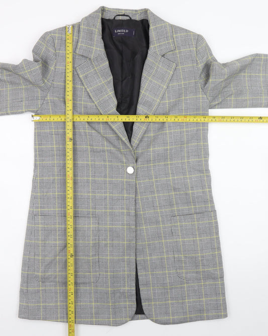 Marks and Spencer Women’s Grey Check Blazer Jacket Size 8 Regular