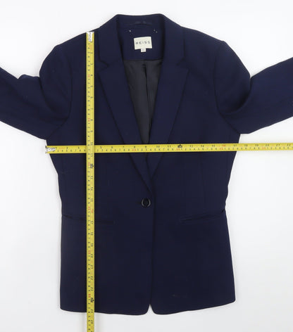Reiss Women's Blue Wool Blend Slim Fit Blazer UK 12