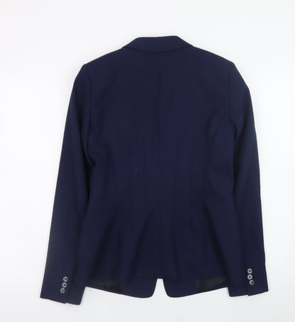 Reiss Women's Blue Wool Blend Slim Fit Blazer UK 12