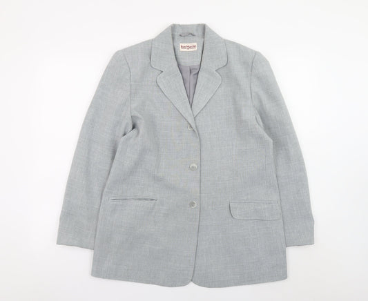 Bon Marché Women Grey Size 14 Blazer Jacket Classic Formal