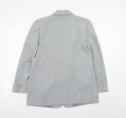 Bon Marché Women Grey Size 14 Blazer Jacket Classic Formal