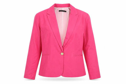 Zara Women Pink Cotton Blazer Jacket Size 12 Classic Style