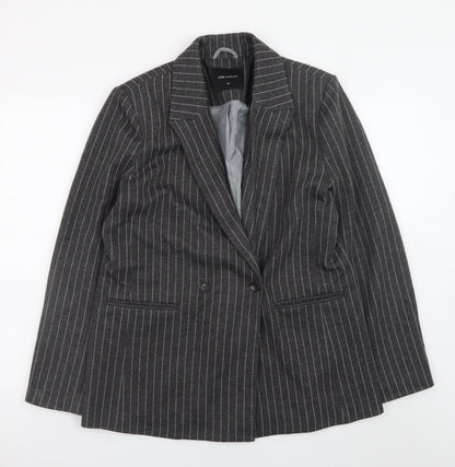 LCW Casual Women's Grey Pinstripe Blazer M Business Style