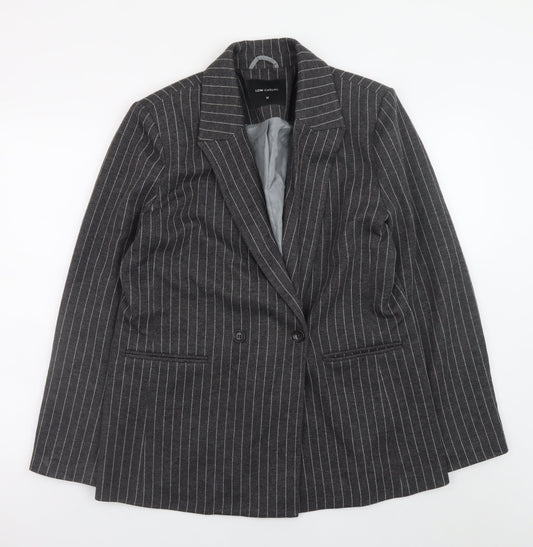 LCW Casual Women's Grey Pinstripe Blazer M Business Style
