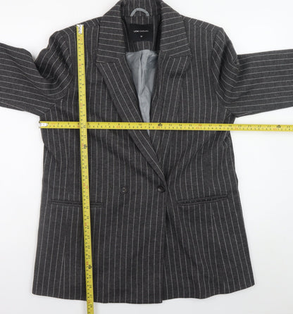 LCW Casual Women's Grey Pinstripe Blazer M Business Style