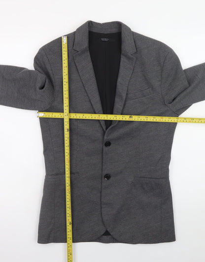 Zara Women Grey Blazer Jacket Size 8 Regular Fit