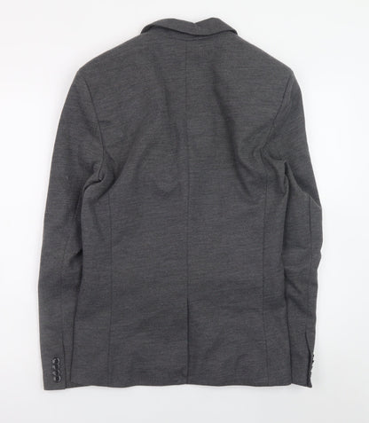 Zara Women Grey Blazer Jacket Size 8 Regular Fit