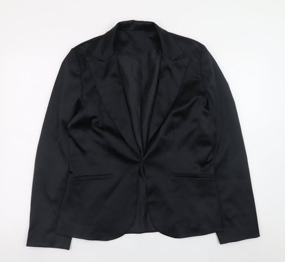 New Look Women’s Black Size 14 Satin Blazer Jacket