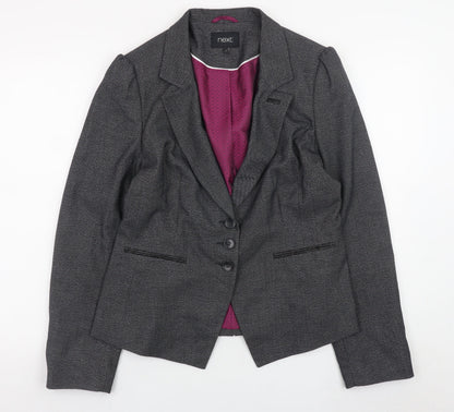 Next Women’s Grey Blazer Jacket Size 10 Lined Polyester Viscose Workwear