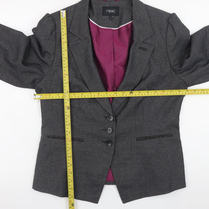 Next Women’s Grey Blazer Jacket Size 10 Lined Polyester Viscose Workwear