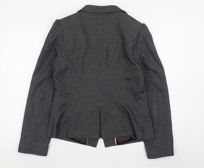 Next Women’s Grey Blazer Jacket Size 10 Lined Polyester Viscose Workwear