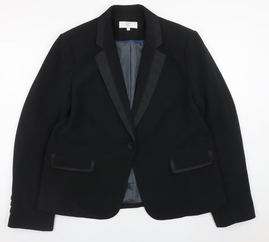 CC Women's Black Size 18 Classic Lined Blazer Jacket