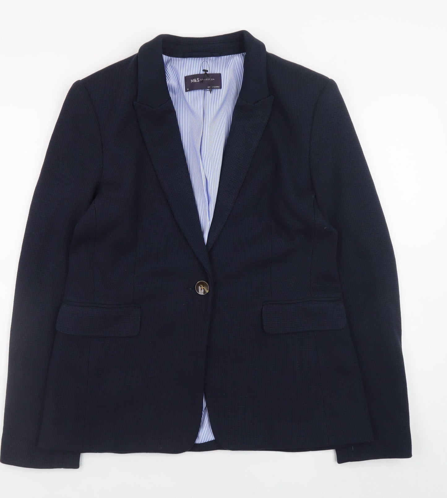 Marks and Spencer Women's Blue Blazer Size 10 Classic Workwear