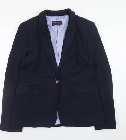 Marks and Spencer Women's Blue Blazer Size 10 Classic Workwear