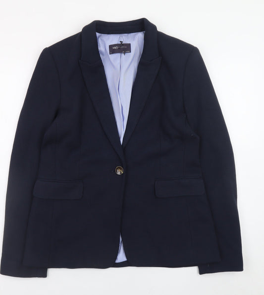 Marks and Spencer Women's Blue Blazer Size 10 Classic Workwear