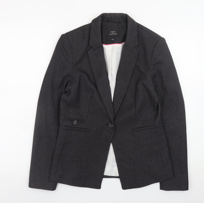 Next Women Black Tailored Blazer Jacket Size 10 Classic Wool Look