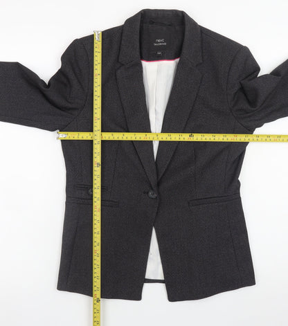 Next Women Black Tailored Blazer Jacket Size 10 Classic Wool Look