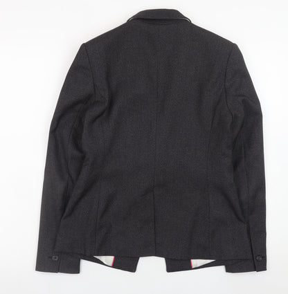 Next Women Black Tailored Blazer Jacket Size 10 Classic Wool Look